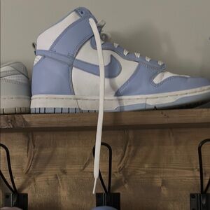 Nike High-Top Sneakers - Light Blue and White